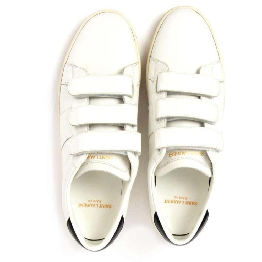 Yves Saint Laurent White Sneakers with Gold Branding